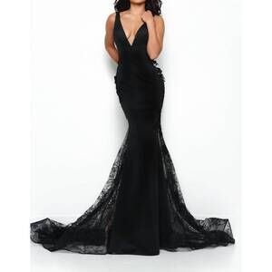 NEW JASZ COUTURE prom mermaid dress in black nude